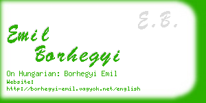 emil borhegyi business card